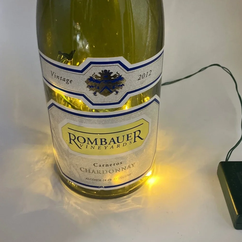 Rombauer Vineyards 2012 Chardonnay 1.5L Magnum Upcycled Lighted Bottle Lamp